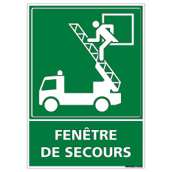 Panneau FEN TRE DE SECOURS (B0390)