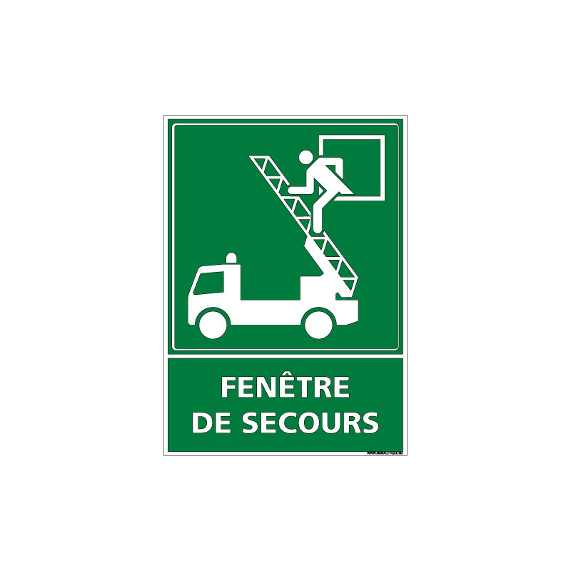 Panneau FEN TRE DE SECOURS (B0390)
