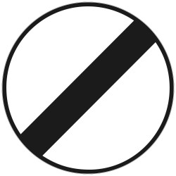 Panneau Fin d'interdiction précédemment signalée B31 Signalisation Ronde Barré noir Panneau Sécurité Routière