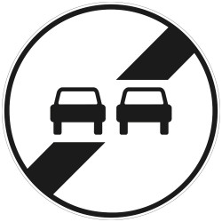 Panneau Fin d'interdiction de dépasser tous les véhicules à moteur B34 Signalisation Ronde Barré noir Panneau Sécurité Routiè