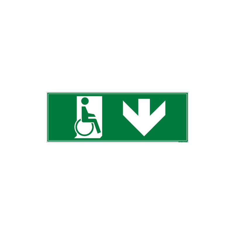 PANNEAU SENS SORTIE DE SECOURS HANDICAPES (BAS) (B0394) PANNEAU SENS SORTIE DE SECOURS HANDICAPES (BAS) (B0394)