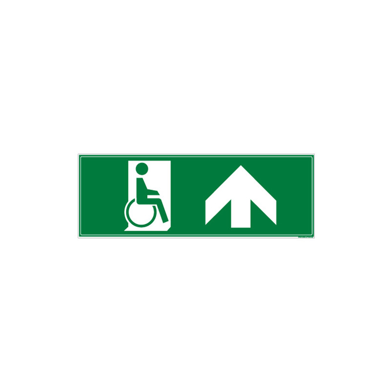 PANNEAU SENS SORTIE DE SECOURS HANDICAPES (HAUT) (B0395) PANNEAU SENS SORTIE DE SECOURS HANDICAPES (HAUT) (B0395)