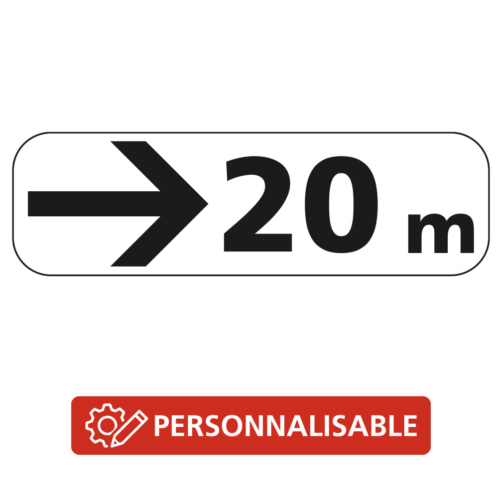 Panonceau Routier Galva Ecolign Type M3 - Flèche vers la droite avec Distance Personnalisable M3b3 Panonceau Routier Galva Ecolign Type M3 - Flèche vers la droite avec Distance Personnalisable M3b3
