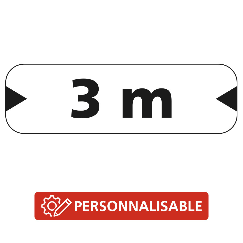 Panonceau Routier de type M4 catégorie véhicules largeur de passage personnalisable en Galva M4u