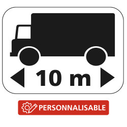 Panonceau Routier de type M4 catégorie véhicules de transport longueur personnalisable en Galva M4q