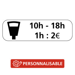 Panonceau Routier de type M6 stationnement payant personnalisable M6d2