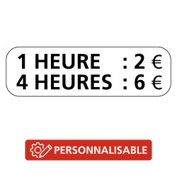 Panonceau Routier de type M6 stationnement payant heures personnalisables M6g complémentaire au panneau stationnement et arrêt