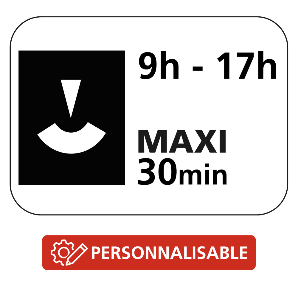 Panonceau Routier de type M6 stationnement payant par disque durée personnalisable M6c complémentaire au panneau stationnement