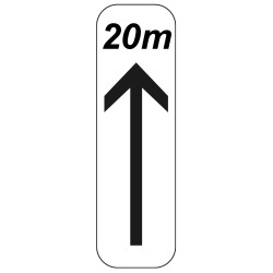 Panonceau Routier de type M8 flèche vers le haut distance personnalisée M8a bis complément panneau stationnement et arrêt
