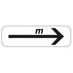 Panonceau Routier de type M8 flèche vers la droite distance personnalisée M8d bis