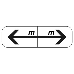 Panonceau Routier de type M8 double flèche gauche et droite distance à personnaliser M8f bis