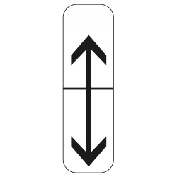 Panonceau Routier de type M8 double flèche haut et bas distance à personnaliser M8c bis