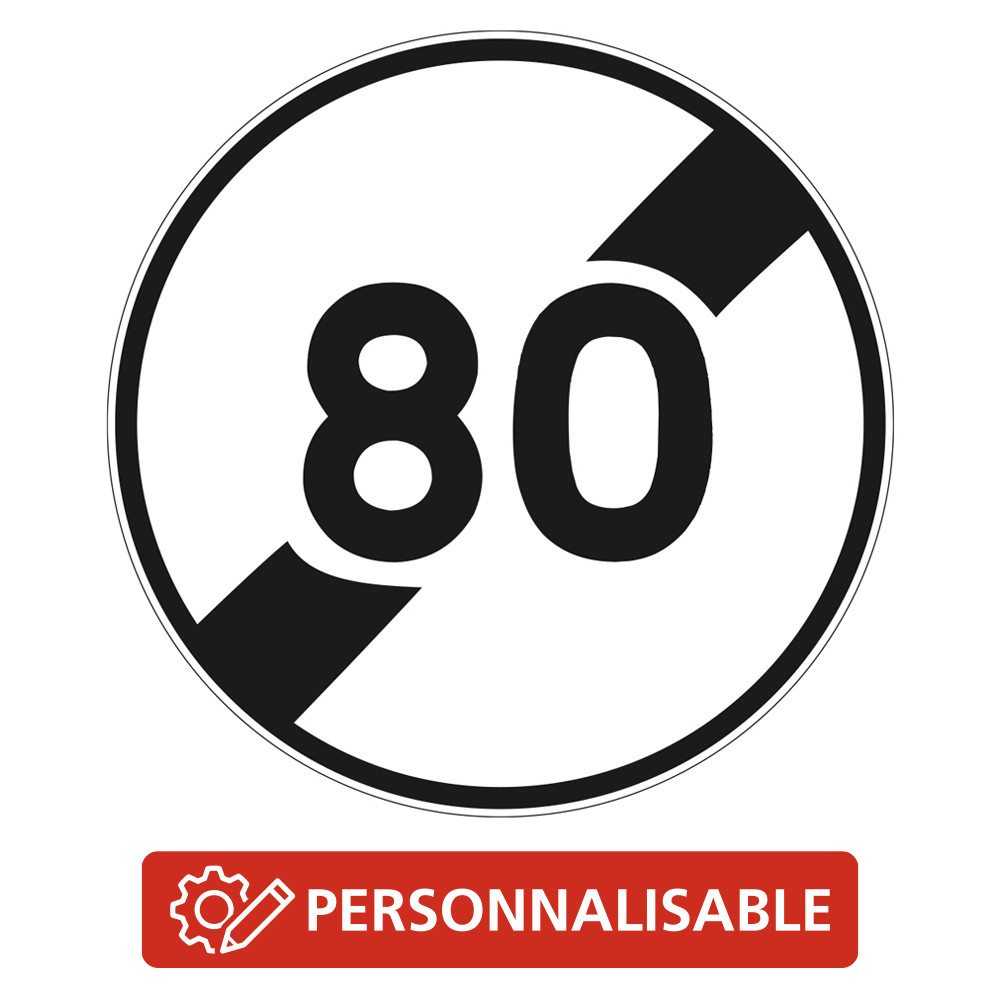 Panneau B33 Fin de limitation de vitesse personnalisable Signalisation sécurité routière