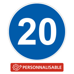 Panneau B25 Obligation Vitesse minimale obligatoire personnalisable Signalisation Sécurité Routière