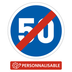 Panneau de fin de vitesse minimale obligatoire B43 personnalisable