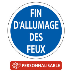 Panneau de fin d'obligation B49 texte personnalisable