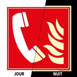 PANNEAU DE SIGNALISATION TELEPHONE INCENDIE PHOTOLUMINESCENT (A0030-PHO)