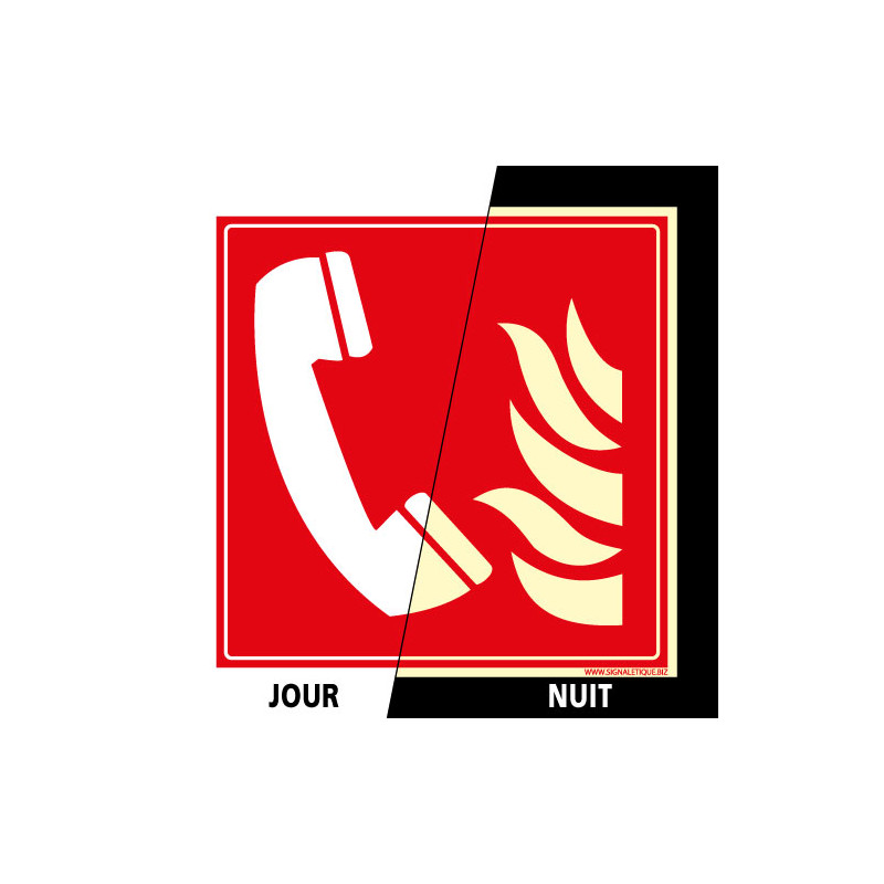 PANNEAU DE SIGNALISATION TELEPHONE INCENDIE PHOTOLUMINESCENT (A0030-PHO)