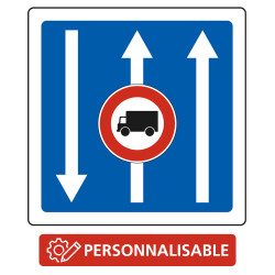 Panneau d'indication Conditions particulières de circulation par voie personnalisable C24a