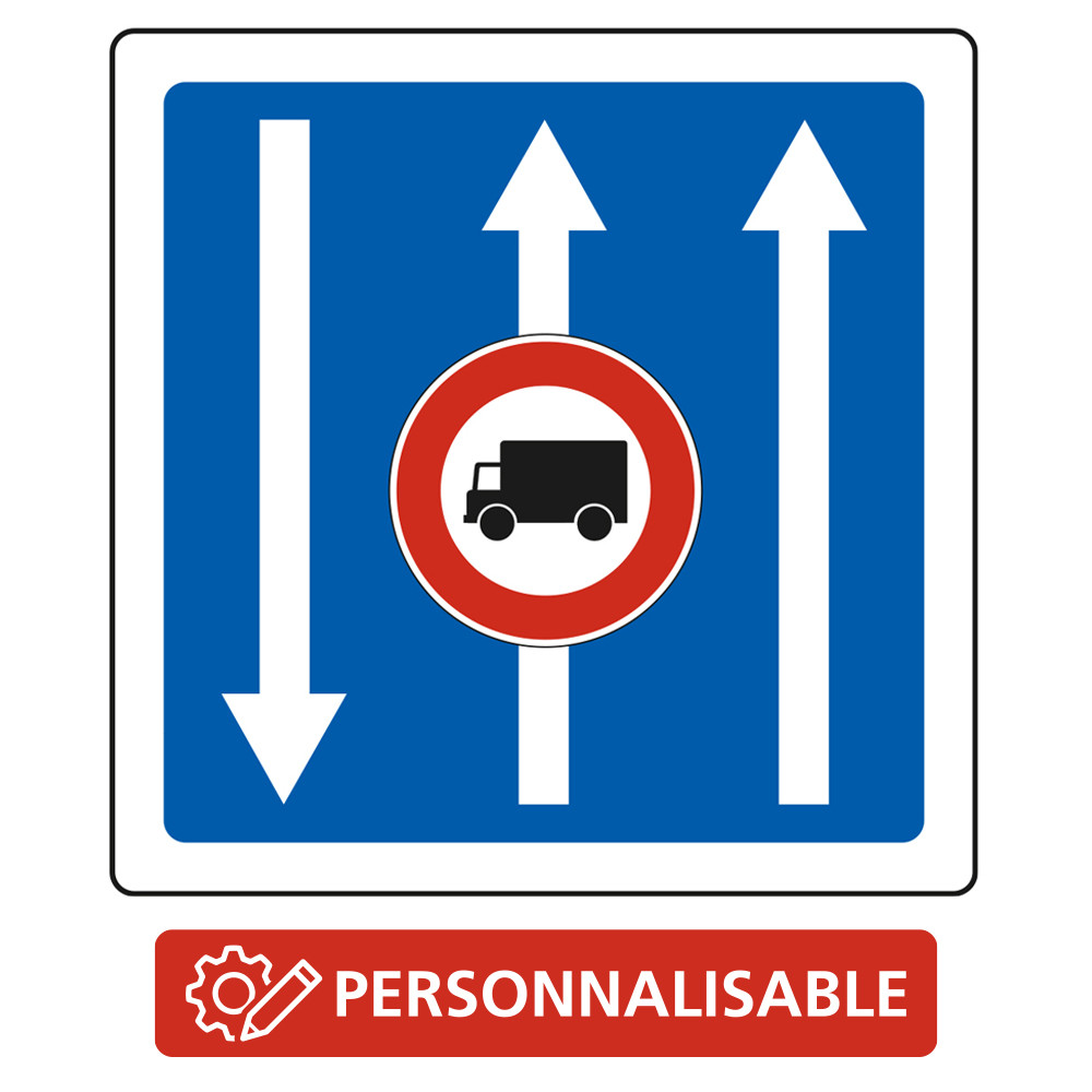 Panneau d'indication Conditions particulières de circulation par voie personnalisable C24a