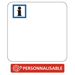 Panneau d'indication des services Informations touristiques personnalisable CE3b Signalisation Carré Fond blanc Panneau Sécurite