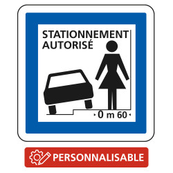 Panneau d'indication des services Autorisation de stationner sur le trottoir CE50n distance personnalisable