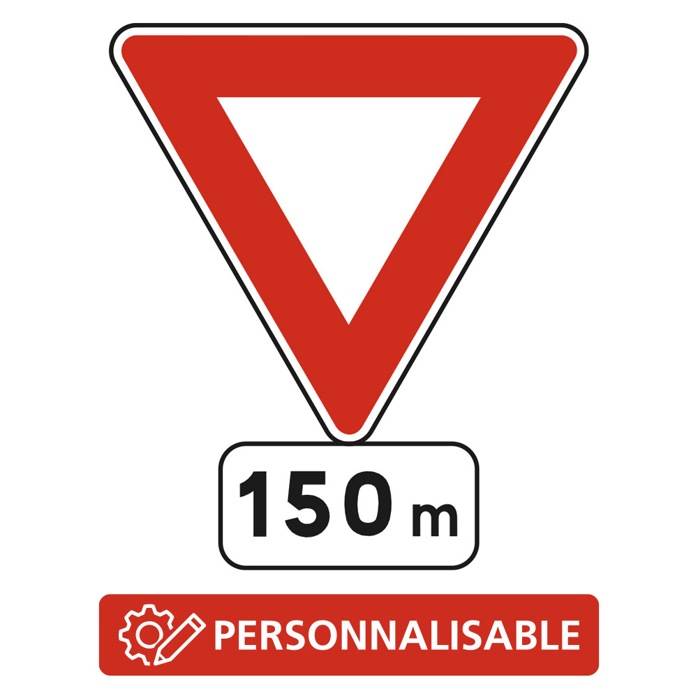 Panneau Intersection Cédez le passage à l'intersection Signal avancé AB3b Signalisation personnalisable Panneau Intersection Cédez le passage à l'intersection Signal avancé AB3b Signalisation personnalisable