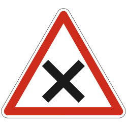 Panneau Intersection où le conducteur doit céder le passage aux véhicules venant de la droite AB1 Signalisation Triangulaire