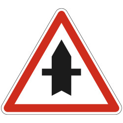Panneau Intersection avec une route dont les usagers doivent céder le passage AB2 Signalisation Triangulaire Bord Rouge