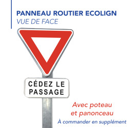 Panneau Intersection Cédez le passage à l'intersection et panonceau cédez le passage AB3a+M9c Signalisation sécurité routière