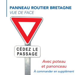Panneau Intersection Cédez le passage à l'intersection et panonceau cédez le passage AB3a+M9c Signalisation Triangulaire