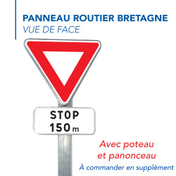 Panneau Intersection Cédez le passage à l'intersection et panonceau cédez le passage AB3a+M9c Signalisation Triangulaire