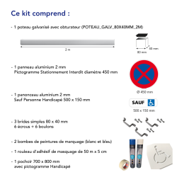 Description kit pochoir panneau handicapé