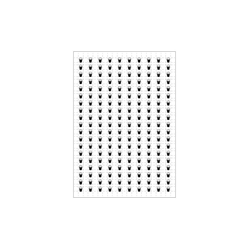 Planche A4 de 190 pictos en 10 x 10 mm Seau ou bac a sable pour plan d'evacuation