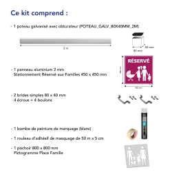 Description kit pochoir panneau place famille