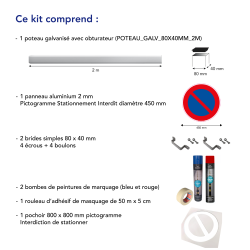 Description kit pochoir panneau Stationnement Interdit