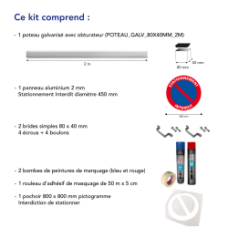 Description kit pochoir panneau Interdit de stationner