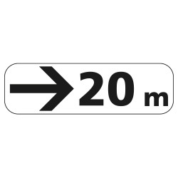Panonceau Routier Galva Ecolign Type M3 - Flèche vers la droite avec Distance Personnalisée M3b3