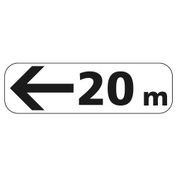 Panonceau Routier Galva Ecolign Type M3 - Flèche vers la gauche avec Distance Personnalisée M3b4