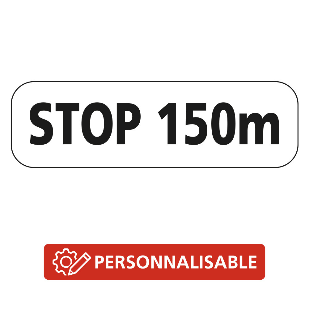 Panonceau Routier de type M5 Stop distance personnalisable M5b complément panneau Stop routier en Galva Panonceau Routier de type M5 Stop distance personnalisable M5b complément panneau Stop routier en Galva