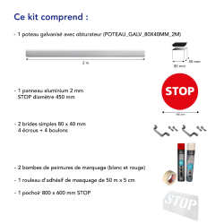 Description kit pochoir panneau STOP