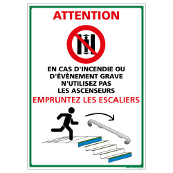 PANNEAU EVACUATION PAR LES ESCALIERS (B0432)