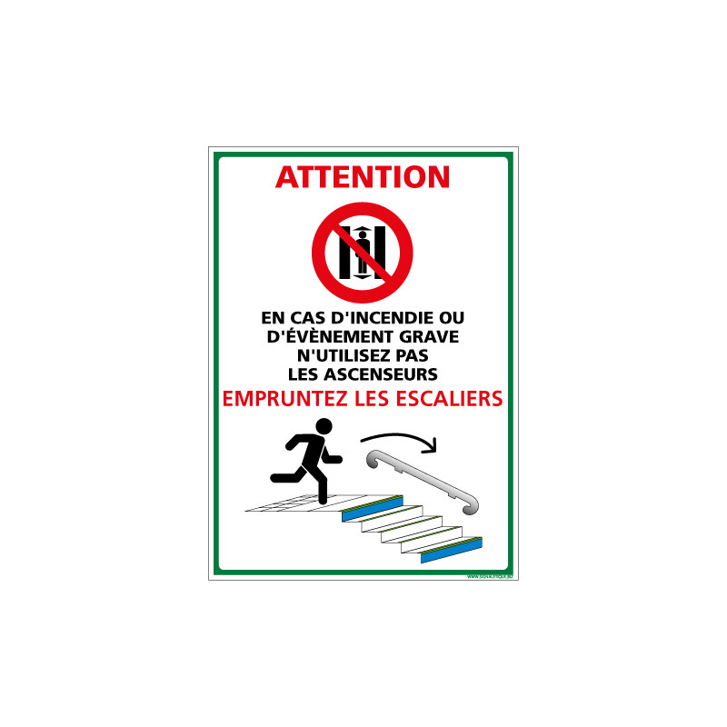 PANNEAU EVACUATION PAR LES ESCALIERS (B0432) PANNEAU EVACUATION PAR LES ESCALIERS (B0432)