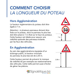 comment choisir la longueur du poteau acier galvanisé pour des panneaux routiers M9z