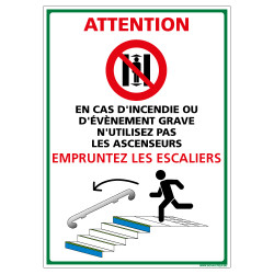 PANNEAU EVACUATION PAR LES ESCALIERS (B0433)