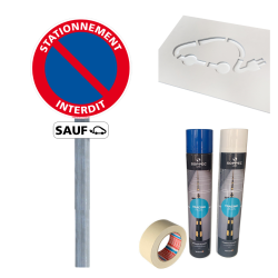 Kit Panneau Pochoir Stationnement interdit sauf voiture électrique