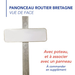 Panonceau Routier de type M10c1 complément panneau routier en Galva - vue de face