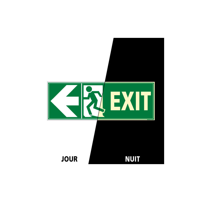 PANNEAU EXIT VERS LA GAUCHE PHOTOLUMINESCENT (B0435-PHO) PANNEAU EXIT VERS LA GAUCHE PHOTOLUMINESCENT (B0435-PHO)