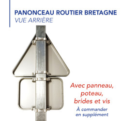 Panonceau Routier de type M9z Bretagne en Galva texte Risque de Verglas avec panneau type A