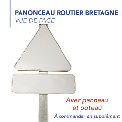Panonceau Routier de type M9z Bretagne en Galva texte Risque de Verglas avec panneau type A